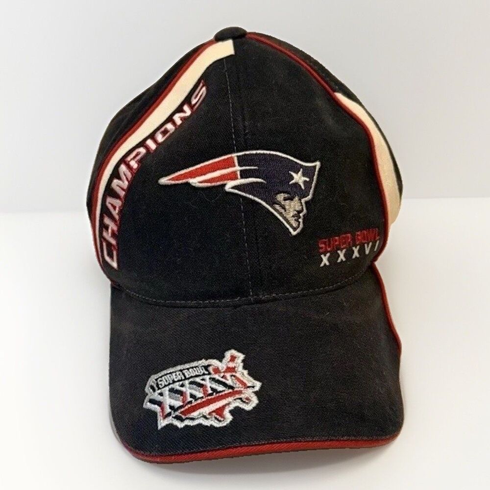 New England Patriots 2002 NFL Super Bowl Champions XXXVI 36 Reebok Hat Cap